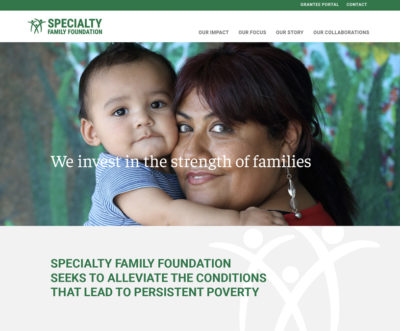Specialty Family Foundation - Website Home Page